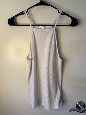 Oatmeal Ribbed Longline Sleeveless Tank